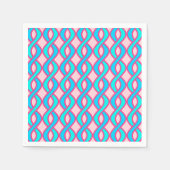 Mid-Century Modern Ribbons, turquoise en roze Servetten (Voorkant)