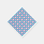 Mid-Century Modern Ribbons, turquoise en roze Servetten (Hoek)