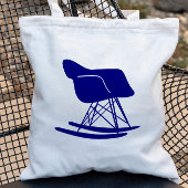 Mid Century Modern Rocker Chair Canvas tas, Marine Tote Bag