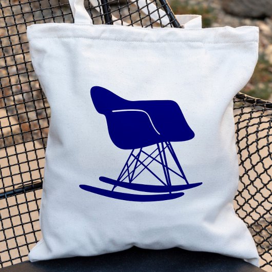 Mid Century Modern Rocker Chair Canvas tas, Marine Tote Bag