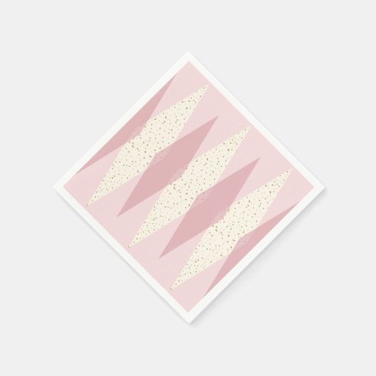 Mid Century Modern Roze Argyle Papier Borden serve Servetten (Hoek)