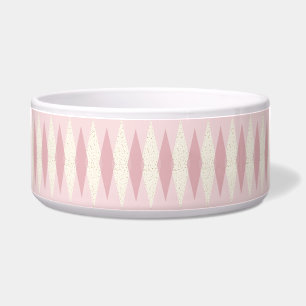 Mid Century Modern Roze Argyle Pet Bowl Voerbakje