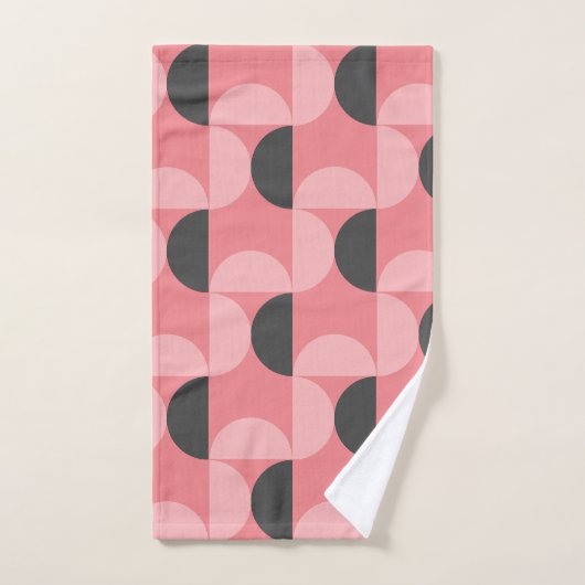 Mid-Century Modern Roze en grijs Bad Handdoek (Handdoek)