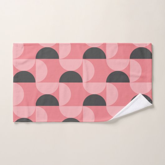 Mid-Century Modern Roze en grijs Bad Handdoek (Handdoek)