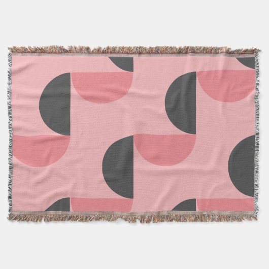 Mid-Century Modern Roze en grijs Deken (Voorkant)