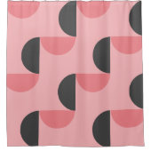Mid-Century Modern Roze en grijs Douchegordijn (Voorkant)