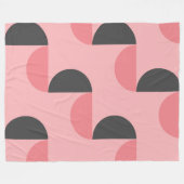 Mid-Century Modern Roze en grijs Fleece Deken (Voorkant (Horizontaal))