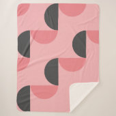 Mid-Century Modern Roze en grijs Sherpa Deken (Voorkant)