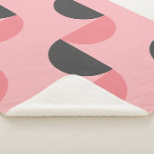 Mid-Century Modern Roze en grijs Sherpa Deken (3/4)