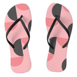 Mid-Century Modern Roze en grijs Teenslippers