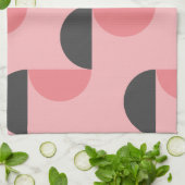 Mid-Century Modern Roze en grijs Theedoek (Gevouwen)