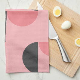 Mid-Century Modern Roze en grijs Theedoek