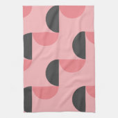 Mid-Century Modern Roze en grijs Theedoek (Verticaal)
