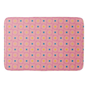 Mid Century Modern Roze Interlocking Cirkel Badmat