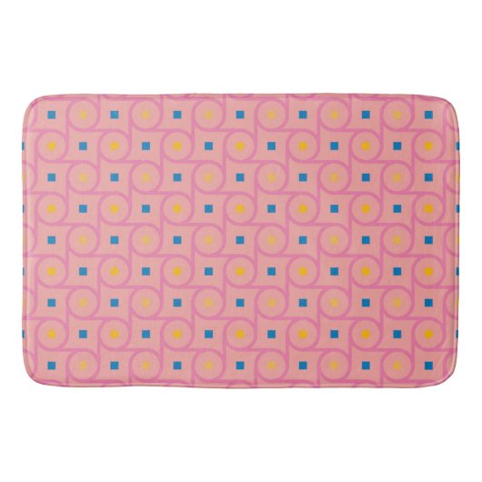 Mid Century Modern Roze Interlocking Cirkel Badmat (Voorkant)