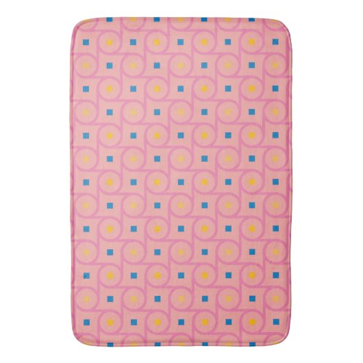 Mid Century Modern Roze Interlocking Cirkel Badmat (Voorkant Verticaal)