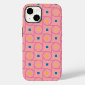 Mid Century Modern Roze Interlocking Cirkel Case-Mate iPhone Case (Achterkant)