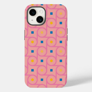 Mid Century Modern Roze Interlocking Cirkel Case-Mate iPhone 14 Hoesje
