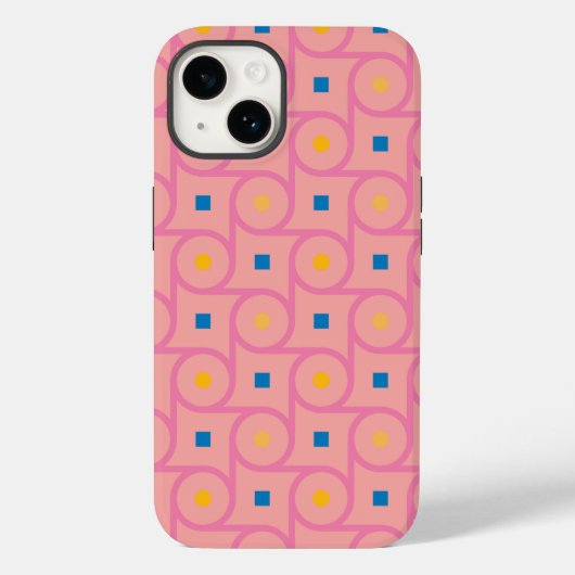 Mid Century Modern Roze Interlocking Cirkel Case-Mate iPhone Case (Achterkant)