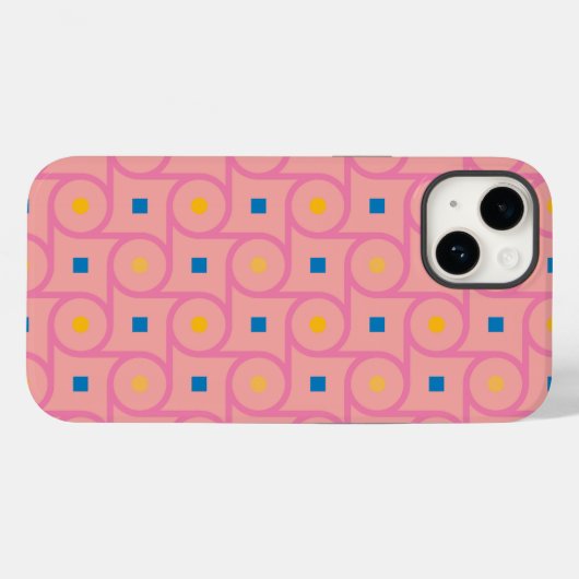 Mid Century Modern Roze Interlocking Cirkel Case-Mate iPhone Case (Achterkant (horizontaal))