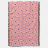 Mid Century Modern Roze Interlocking Cirkel Deken (Voorkant Verticaal)