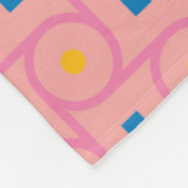 Mid Century Modern Roze Interlocking Cirkel Fleece Deken (Hoek)