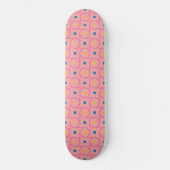 Mid Century Modern Roze Interlocking Cirkel Persoonlijk Skateboard (Voorkant)