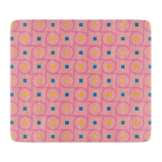 Mid Century Modern Roze Interlocking Cirkel Snijplank (Voorkant)