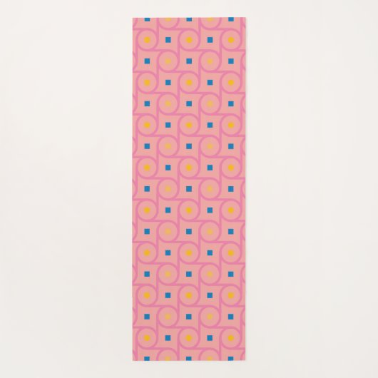 Mid Century Modern Roze Interlocking Cirkel Yogamat (Achterkant)