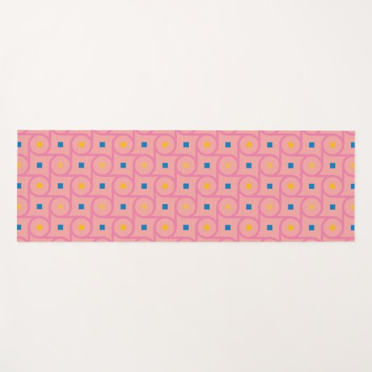 Mid Century Modern Roze Interlocking Cirkel Yogamat (Voorkant (horizontaal))