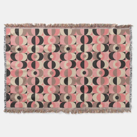 Mid-Century modern roze patroon Deken (Voorkant)