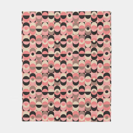 Mid-Century modern roze patroon Fleece Deken (Voorkant)