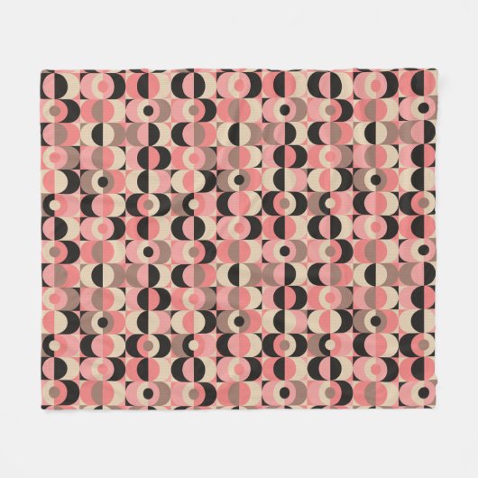 Mid-Century modern roze patroon Fleece Deken (Voorkant (Horizontaal))