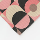 Mid-Century modern roze patroon Fleece Deken (Hoek)