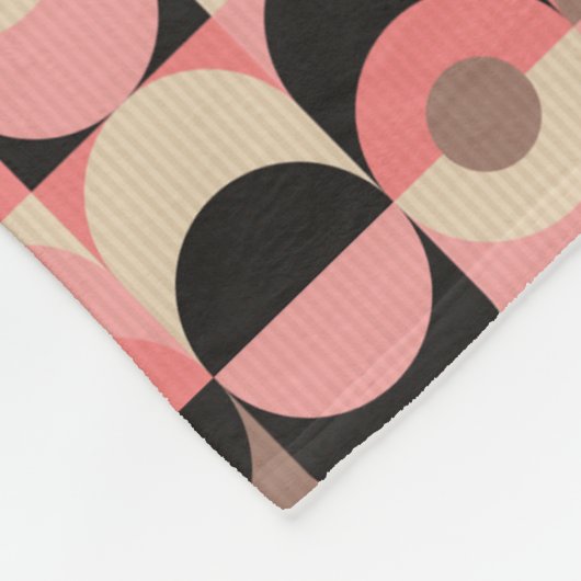Mid-Century modern roze patroon Fleece Deken (Hoek)