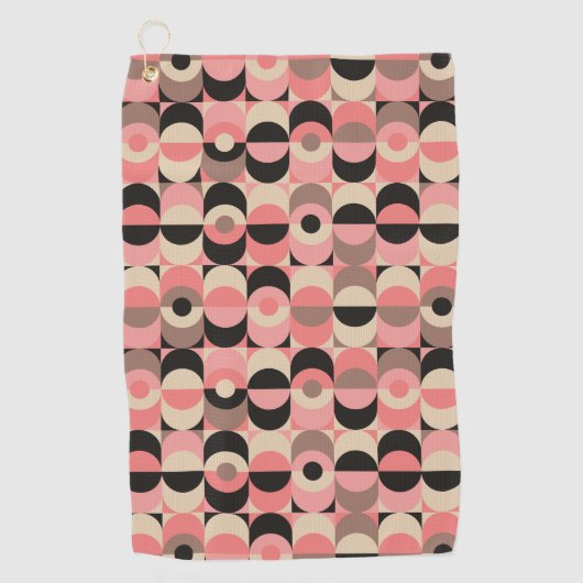 Mid-Century modern roze patroon Golfhanddoek (Voorkant)