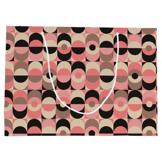 Mid-Century modern roze patroon Groot Cadeauzakje (Achterkant)