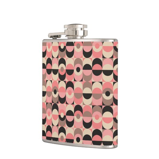 Mid-Century modern roze patroon Heupfles (Links)