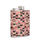 Mid-Century modern roze patroon Heupfles (Rechts)