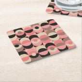 Mid-Century modern roze patroon Kartonnen Onderzetters (Schuin)