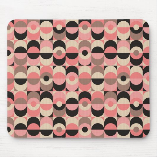 Mid-Century modern roze patroon Muismat (Voorkant)