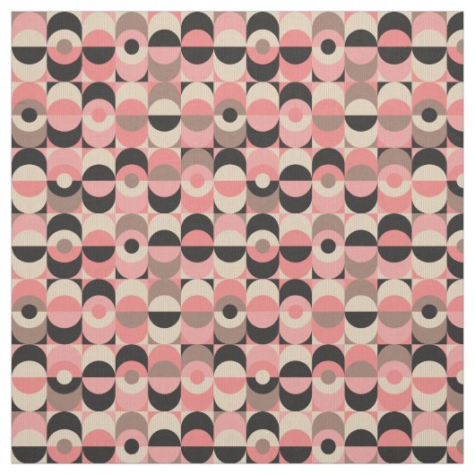 Mid-Century modern roze patroon Stof (Swatch)