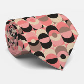 Mid-Century modern roze patroon Stropdas (Opgerold)
