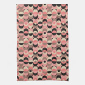 Mid-Century modern roze patroon Theedoek (Verticaal)