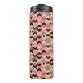 Mid-Century modern roze patroon Thermosbeker (Voorkant)