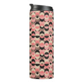 Mid-Century modern roze patroon Thermosbeker (Geroteerd rechts)