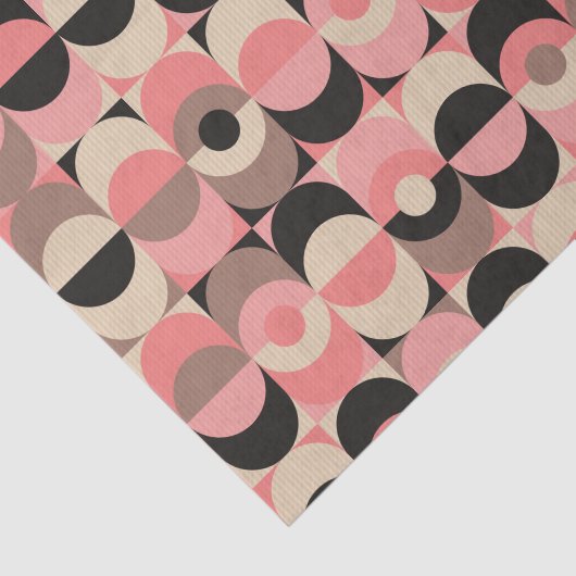 Mid-Century modern roze patroon Tissuepapier (Detail)