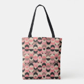 Mid-Century modern roze patroon Tote Bag (Achterkant)