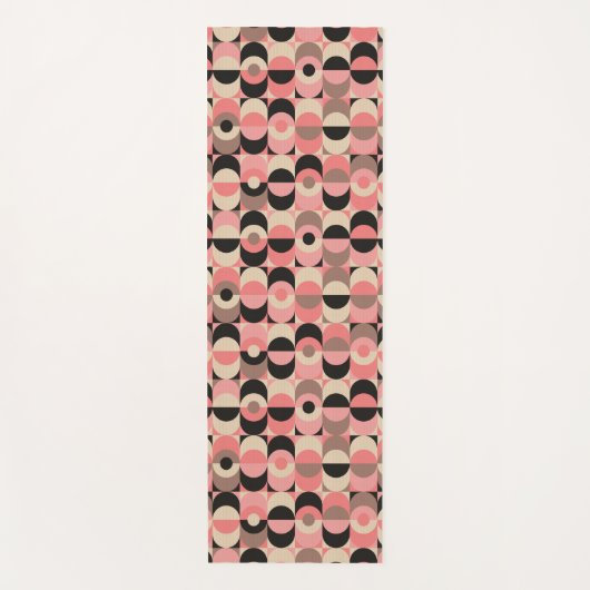 Mid-Century modern roze patroon Yogamat (Voorkant)