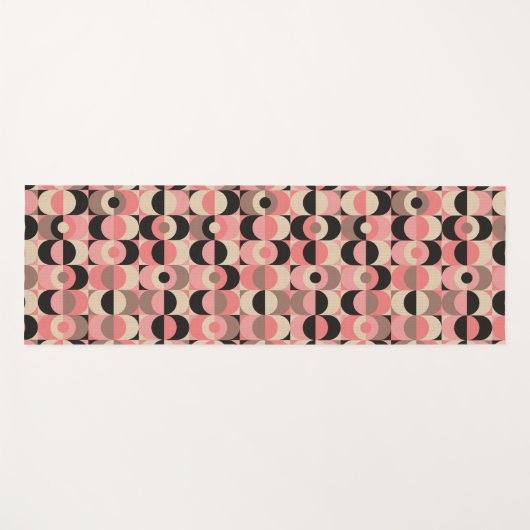 Mid-Century modern roze patroon Yogamat (Voorkant (horizontaal))